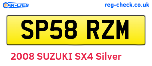 SP58RZM are the vehicle registration plates.