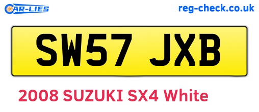 SW57JXB are the vehicle registration plates.
