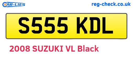 S555KDL are the vehicle registration plates.