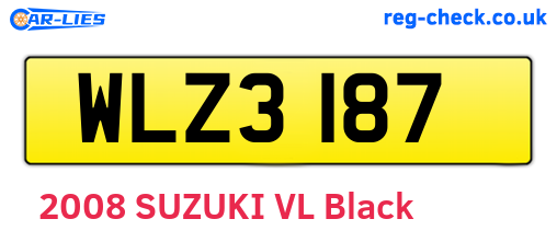 WLZ3187 are the vehicle registration plates.