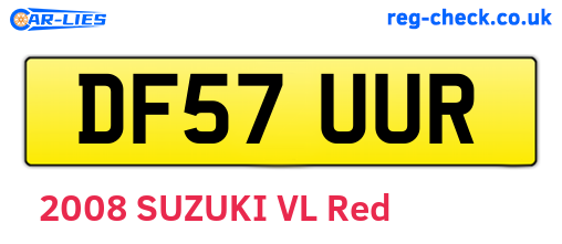 DF57UUR are the vehicle registration plates.