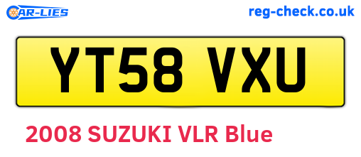 YT58VXU are the vehicle registration plates.