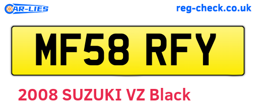 MF58RFY are the vehicle registration plates.