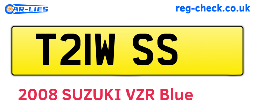 T21WSS are the vehicle registration plates.