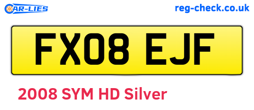 FX08EJF are the vehicle registration plates.