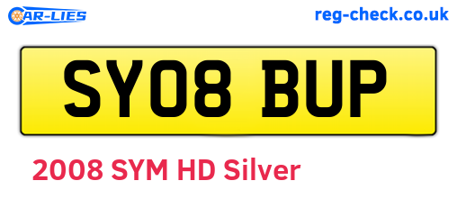 SY08BUP are the vehicle registration plates.