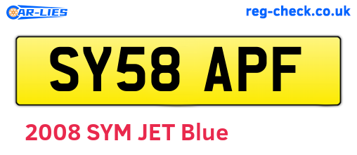 SY58APF are the vehicle registration plates.