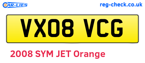 VX08VCG are the vehicle registration plates.