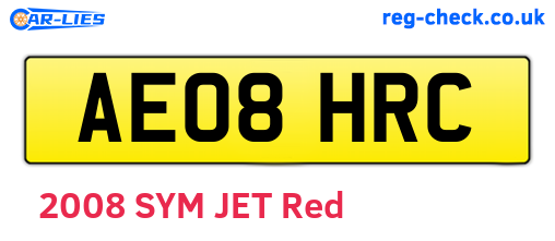 AE08HRC are the vehicle registration plates.