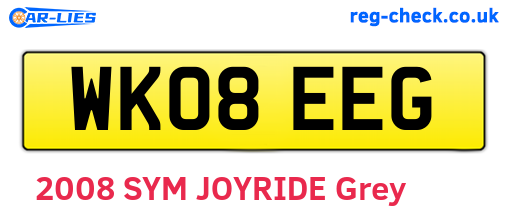 WK08EEG are the vehicle registration plates.