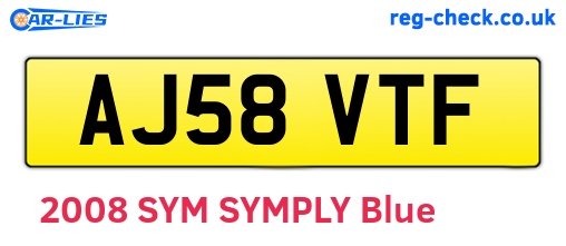 AJ58VTF are the vehicle registration plates.