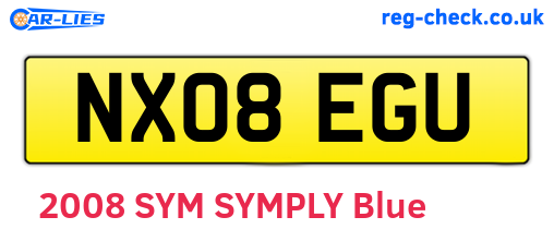 NX08EGU are the vehicle registration plates.