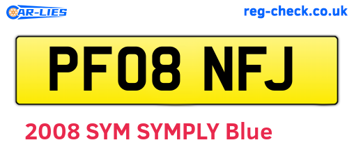 PF08NFJ are the vehicle registration plates.