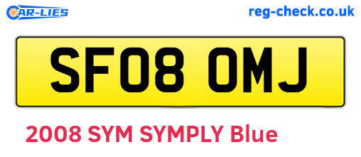 SF08OMJ are the vehicle registration plates.