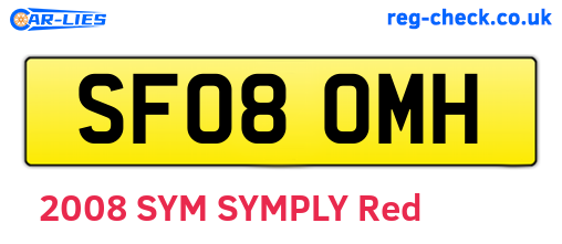SF08OMH are the vehicle registration plates.