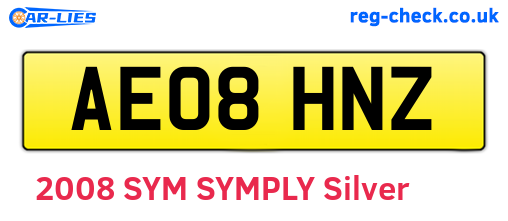AE08HNZ are the vehicle registration plates.