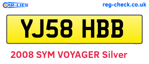 YJ58HBB are the vehicle registration plates.
