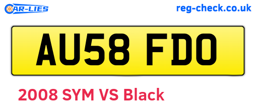 AU58FDO are the vehicle registration plates.
