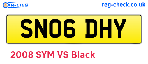 SN06DHY are the vehicle registration plates.