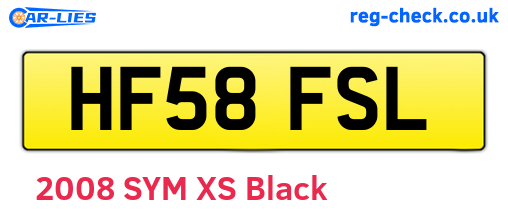 HF58FSL are the vehicle registration plates.