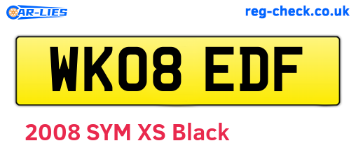 WK08EDF are the vehicle registration plates.