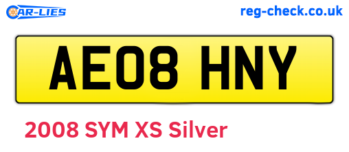 AE08HNY are the vehicle registration plates.