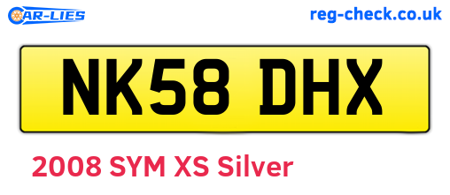 NK58DHX are the vehicle registration plates.