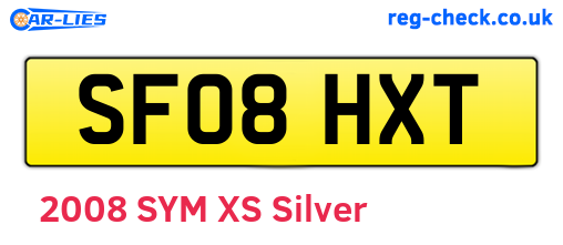 SF08HXT are the vehicle registration plates.