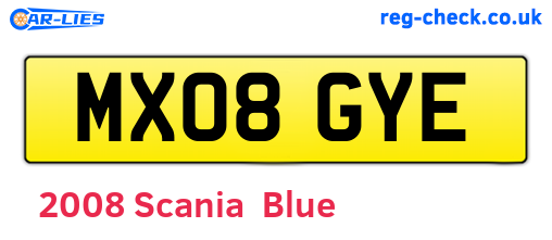 Blue 2008 Scania  (MX08GYE)