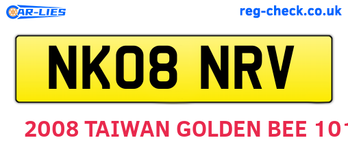 NK08NRV are the vehicle registration plates.