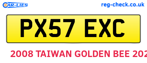 PX57EXC are the vehicle registration plates.