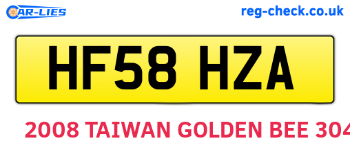 HF58HZA are the vehicle registration plates.