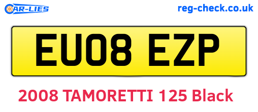 EU08EZP are the vehicle registration plates.