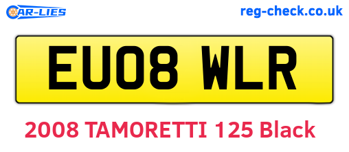 EU08WLR are the vehicle registration plates.