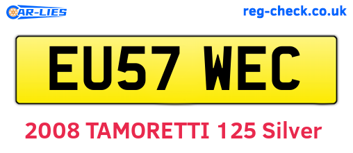 EU57WEC are the vehicle registration plates.