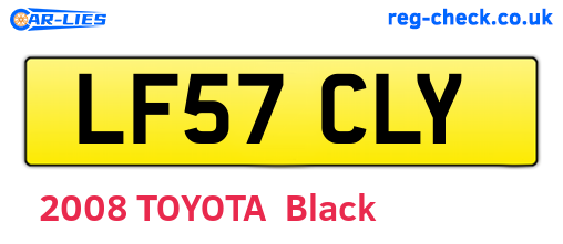LF57CLY are the vehicle registration plates.