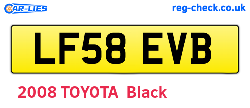 LF58EVB are the vehicle registration plates.