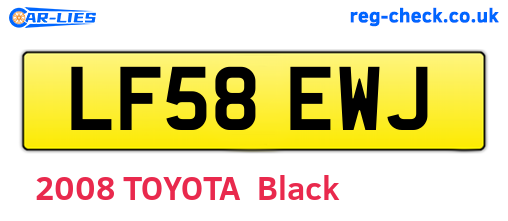 LF58EWJ are the vehicle registration plates.