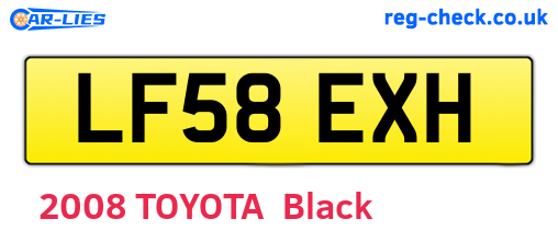 LF58EXH are the vehicle registration plates.