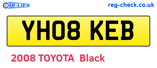 YH08KEB are the vehicle registration plates.