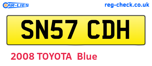 SN57CDH are the vehicle registration plates.