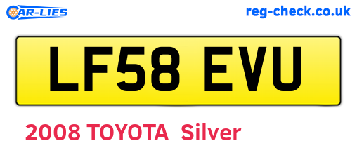 LF58EVU are the vehicle registration plates.