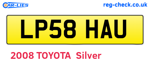LP58HAU are the vehicle registration plates.
