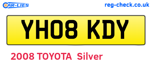 YH08KDY are the vehicle registration plates.