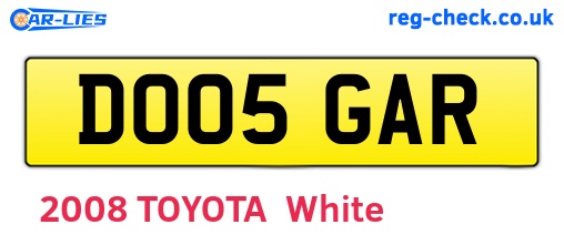 DO05GAR are the vehicle registration plates.