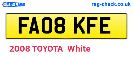 FA08KFE are the vehicle registration plates.