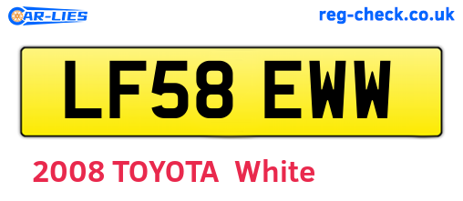 LF58EWW are the vehicle registration plates.