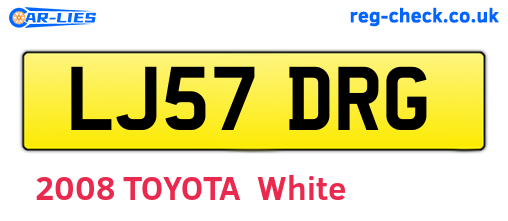 LJ57DRG are the vehicle registration plates.