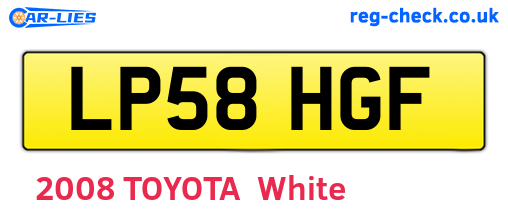 LP58HGF are the vehicle registration plates.