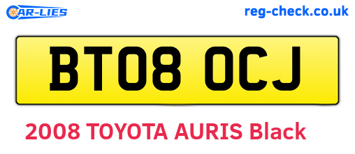 BT08OCJ are the vehicle registration plates.